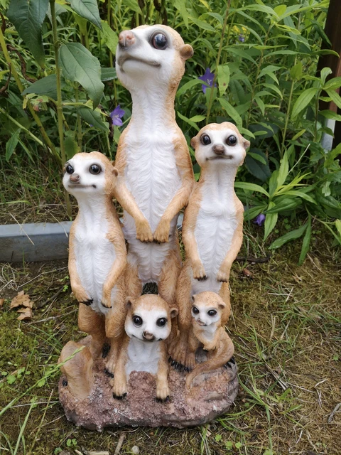 DEKOFIGUR GARTENFIGUR GARTENDEKO Lustige Erdmännchen 5Er Gruppe