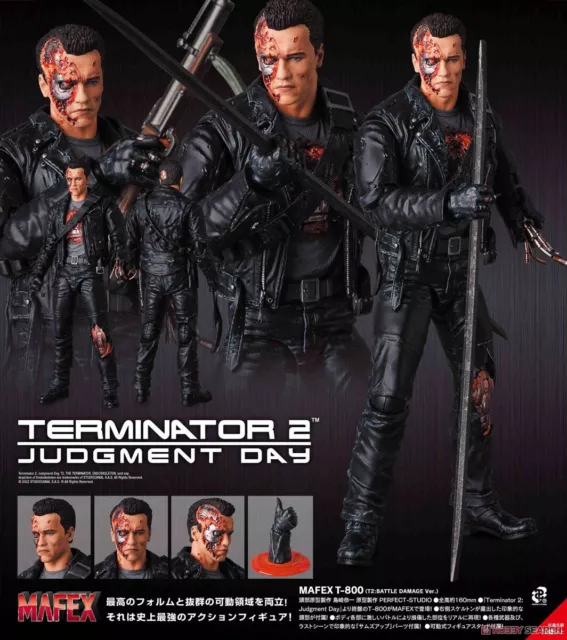 Medicom Mafex 191 T-800 Terminator 2 Version Battle Damage Spiderman Superman