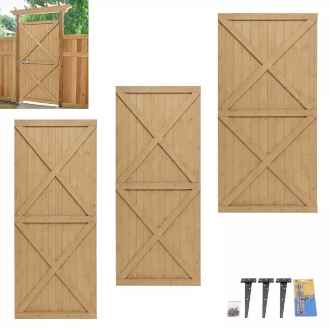 6FT Tall Picket Fence Gate Wooden Garden Gate Pedestrian Side Gate Lock Latches