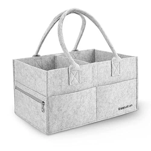Baby Diaper Caddy Organizer | Portable Nursery Essentials Storage Basket Bin