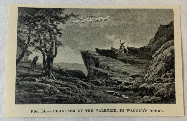 1895 Rivista Incisione ~ Phantasm Di Il Valkyrie IN WAGNER'S Opera