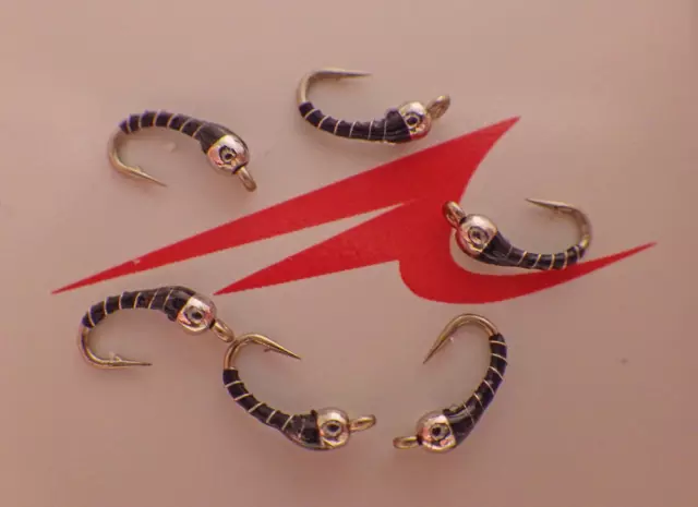 Zebra Midge-Improved Tungsten Silver N' Black-Fly Fishing Flies-Trout Flies-Lot
