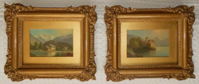 Early 20th Century Miniature Oil Landscapes of Switzerland