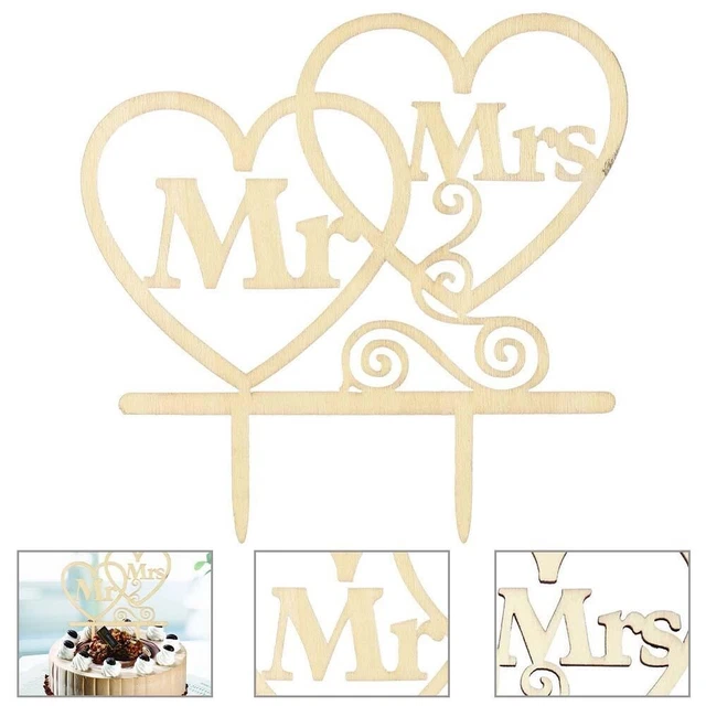 Nuevo Elegante Accesorio Fiesta Pastel Topper Mr & Mrs Cake Topper 4 Cm 13