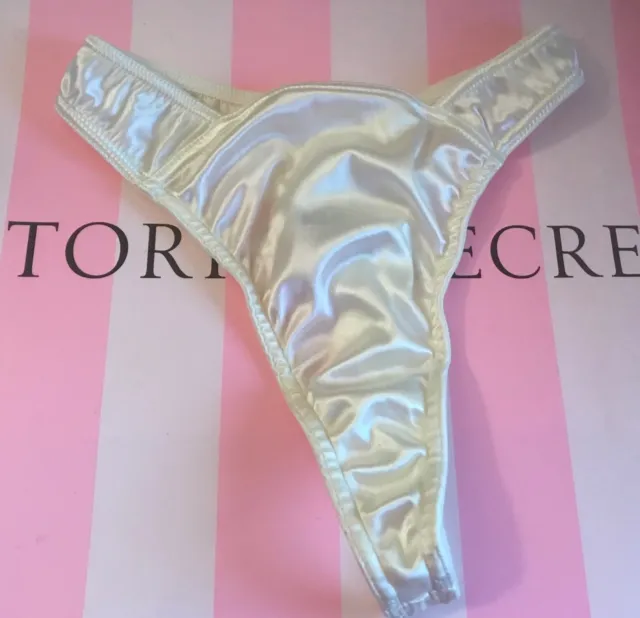 NWT VICTORIA'S SECRET Small Ivory Second Skin Satin Vintage Rare Thong  Panties $66.49 - PicClick
