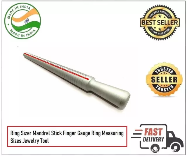 Ring Sizer Mandril Stick Finger Gauge Ring Medición de tamaños Herramienta...