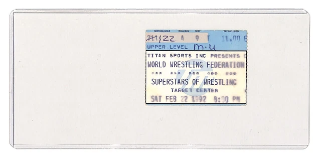 WWF Hulk Hogan & Roddy Piper vs Ric Flair & Sid Justice Ticket Stub Feb 1992
