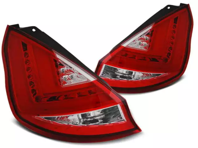 Rückleuchten pour Ford Fiesta MK7 2008-2012 Rojo Weiss LED BAR LTI inside FR LDF