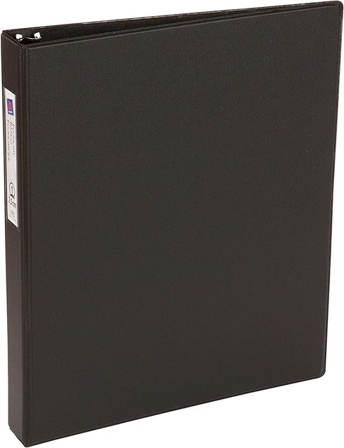 Economy Binders with Round Rings & LABEL HOLDER - BLACK, 1", 1 Pack, Model:0430