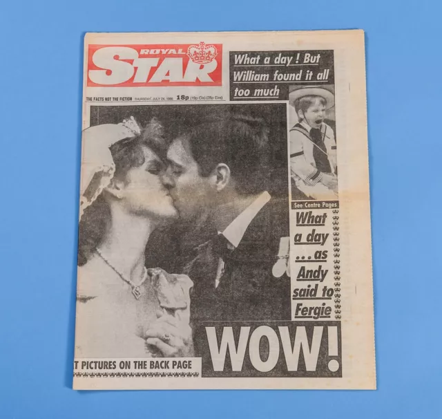 Royal Wedding –Prince Andrew, Sarah Ferguson- Newspaper –The Star –July 24, 1986