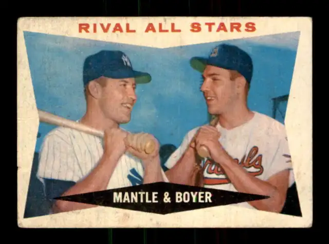 1960 Topps #160 Mickey Mantle Ken Boyer Rival All-Stars VG X2790147