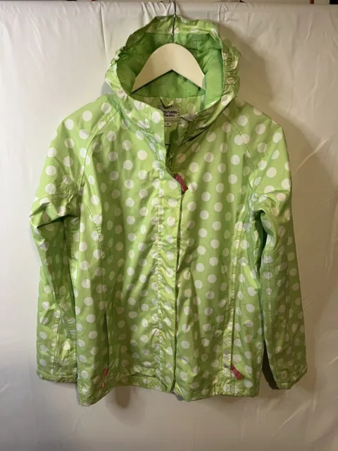 Adventures by Peter Storm Girls Green Polka Dot Rain Coat Jacket Age 13 Years