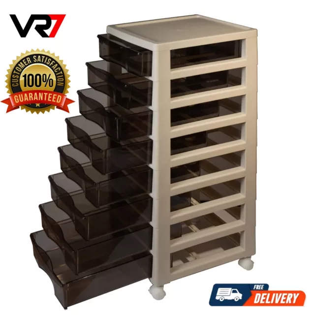 Large 8 Chest of Drawers Bedroom Storage Trolley Organiser Cube Storage Unit 2