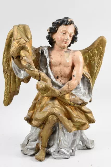 M59J02- Renaissance Engel, Leuchterengel, Holz geschnitzt, 17.Jh.