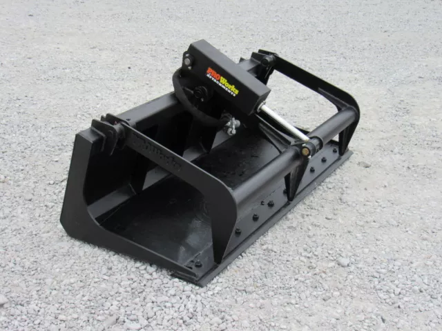60" Single Cylinder Solid Bottom Bucket Grapple Attachment Fits Skid Steer QA 60" Single Cylinder Solid Bottom Bucket Grapple Attachment Fits Skid Steer QA