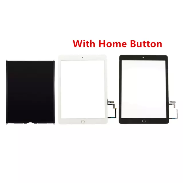 LCD Touch Screen Replace Parts+Home Button For iPad 2017 5th Gen A1822 A1823 Lot