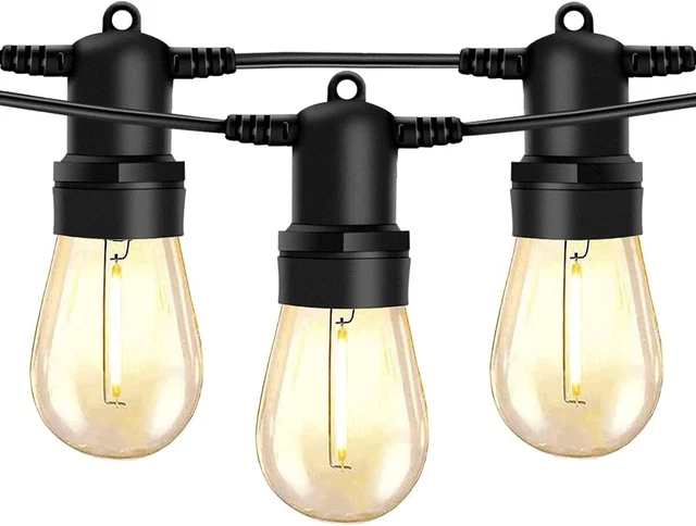 51FT Outdoor LED String Light Waterproof Patio Bulb Dimmable S14 Warm White 15M 51FT Outdoor LED String Light Waterproof Patio Bulb Dimmable S14 Warm White 15M