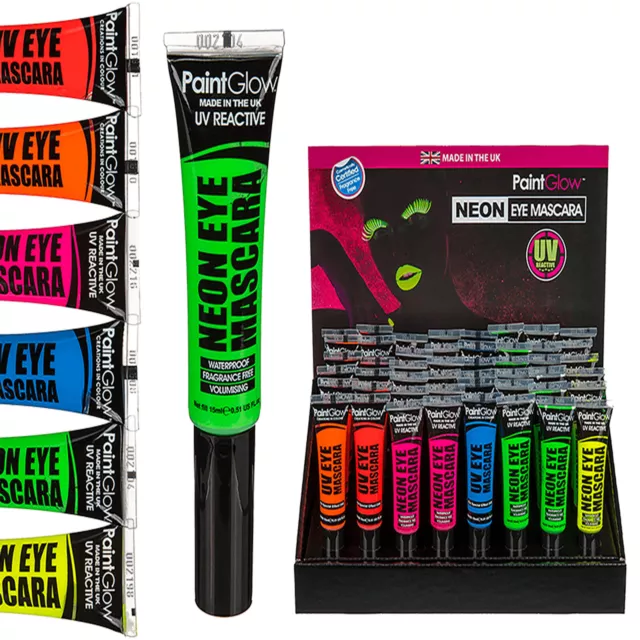 Mascara UV Aktiv NEON Leuchtende Farben PaintGlow fluoreszierend Disko Party