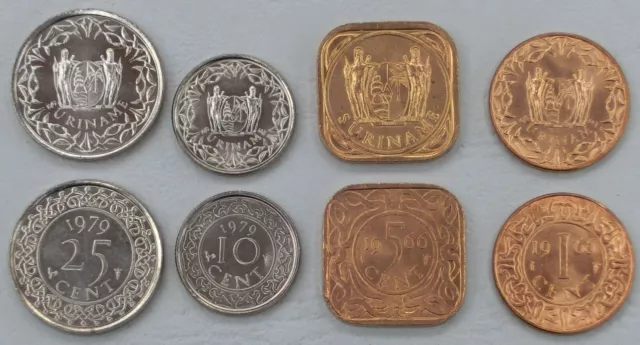 Surinam / Suriname KMS Kursmünzensatz 1966-1979 unz.