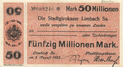 500 Millions Mark Moll Raswerke Fonds D'Urgence A BST Allemagne Bst 