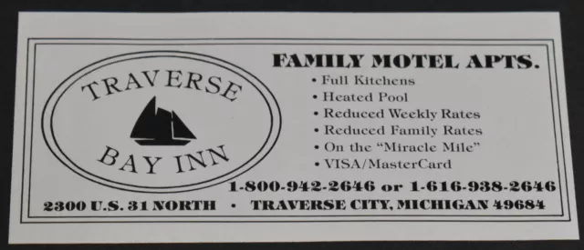 1986 Print Ad Michigan Traverse Bay Inn City Family Motel Apartments Art Beach