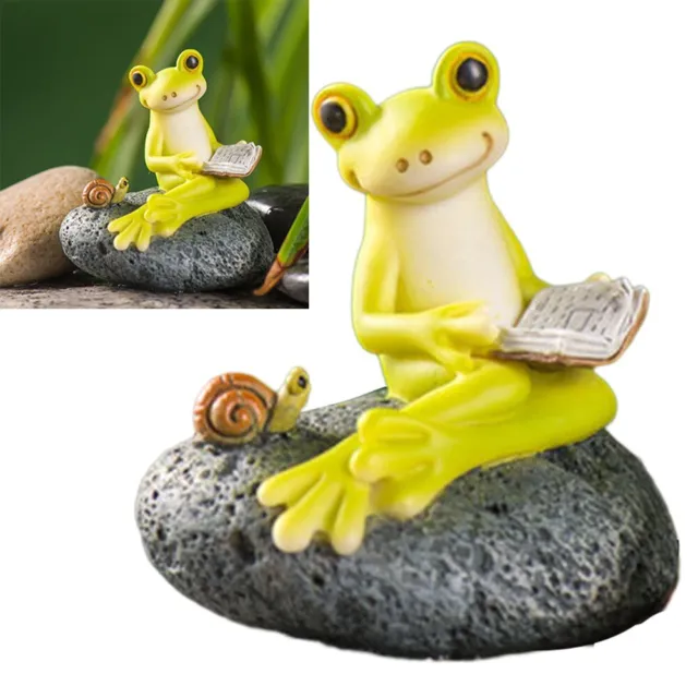 Ornement miniature grenouille en résine jardin de fées Fairyland pour vibratio