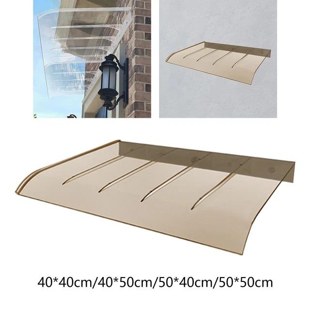 Auvent Porte d'entrée Marquise Polycarbonate Aluminium Protection Pluie UV 100x75cm Marron - ComfortXL Outdoor Living - Gamm vert