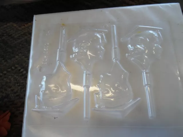 CK Graduation boy & girl chocolate sucker candy mold - 2 boys- 2 girls