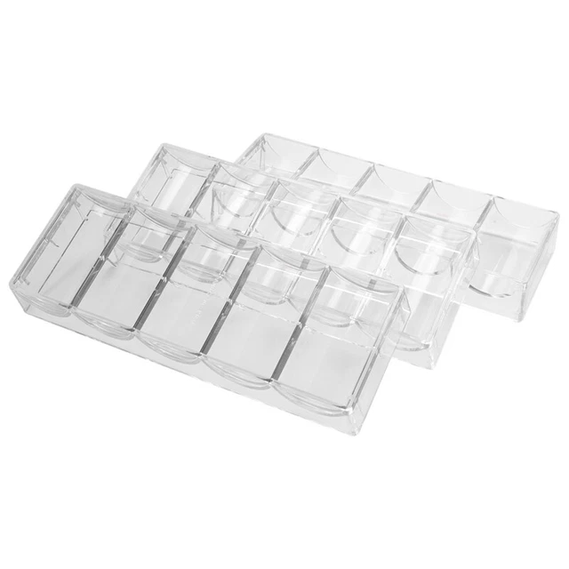 10pcs professional acrylic poker chips 100 chip trays (without cover) T7I4h