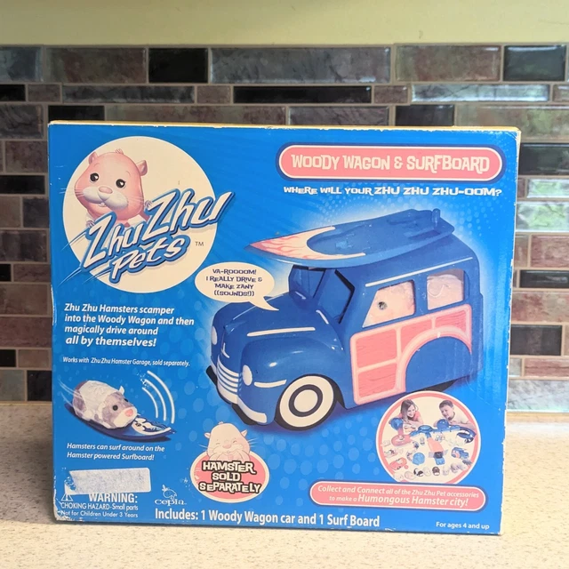 Zhu Zhu Pets Woody Wagon & Surfboard Accessories NEW