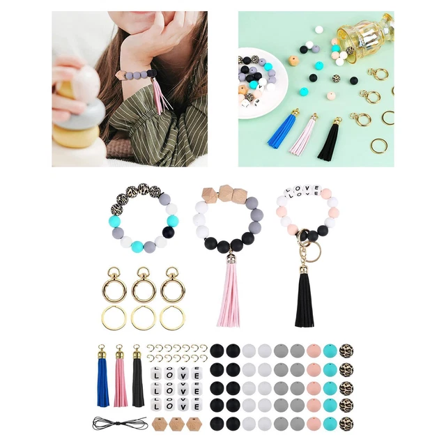 84x Perlenherstellungsset zum Selbermachen Handwerk offene Ringe für Armband Schmuckherstellung