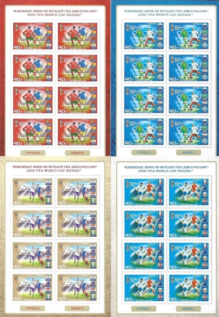 Russia 2018 Sheet Set (8) FIFA World Cup 2018 Participating Teams All Groups
