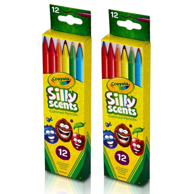 24x Crayola Silly Scents Coloured Twistables Pencils Kids Drawing Art/Craft 5y+