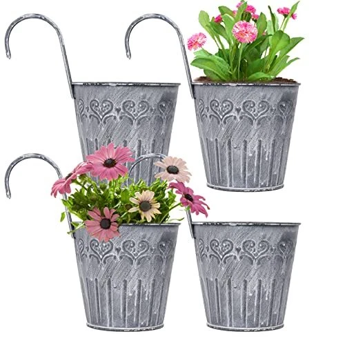 FORMIZON 4 Stück Blumentöpfe zum Aufhängen Balkon Hängetöpfe Blumentopf Hänge...