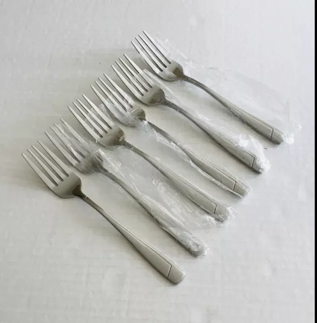 Juego de 6 tenedores de ensalada de acero inoxidable Cand de 6 brillantes