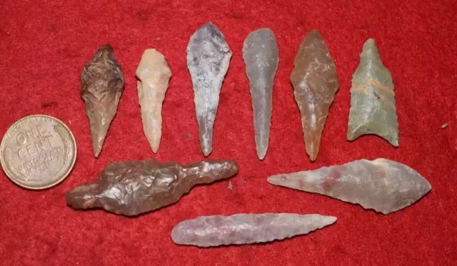 9 Sahara Neolithic drill/tools, rare