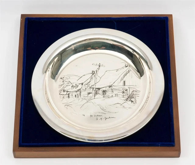 A.y.jackson St.urbain Engraved 8" Sterling Silver Dish Welling Mint Canada 1971