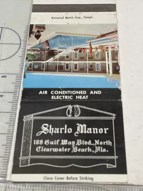 Front Strike Matchbook cover  Sharlo Manor  Clearwater Beach, FL  gmg  Unstruck