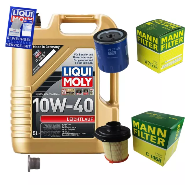 Mann-Filter Inspección Set 5 L Liqui Moly 10W-40 para Peugeot 106 II 1.0i