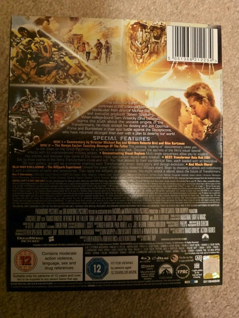 TRANSFORMERS: REVENGE OF the Fallen [Blu-ray] 12 Special Ed Digital ...