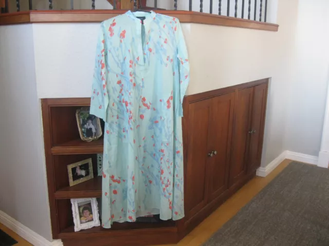 Natori Lovely Printed Cotton Long Caftan Nightgown, Xsmall
