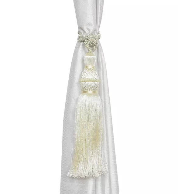 Beautiful Polyester Tassel Rope Curtain Tieback Off White Motijal set of 2 Pcs