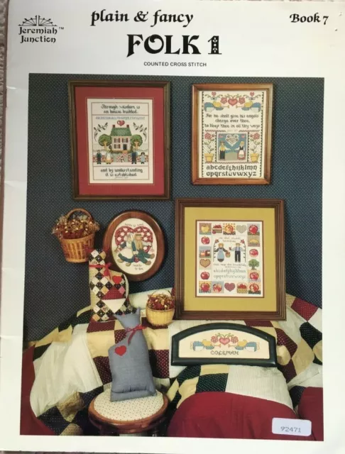 Plain & Fancy Folk 1 Mr & Mrs Farmer Jeremiah Junction Cross Stitch Pattern Bk 7