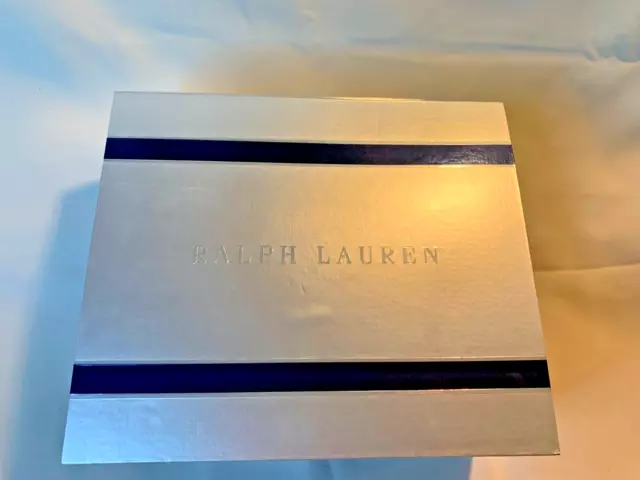 New Ralph Lauren - Gray & Blue Gift Box W/ Ribbon - 8.5" x 7.5" x 3 1/4"