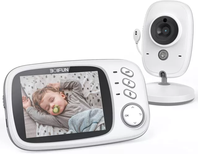 BOIFUN Video Baby Monitor Camera, Night Vision, ECO Mode,2-way Audio,8 Lullabies