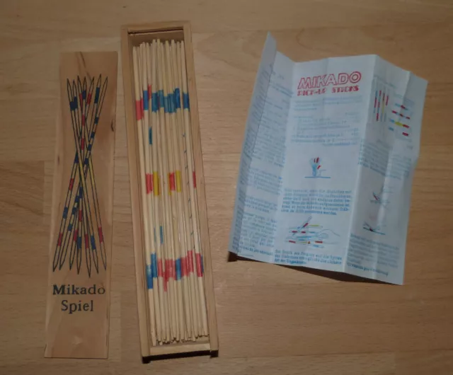 Mikado Mikadospiel Sticks mit Holzkiste Holzspielzeug wie neu