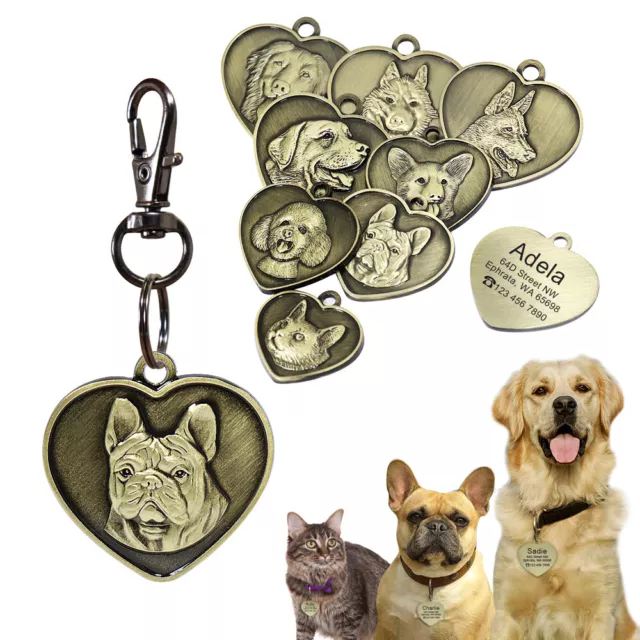 3D Médaille Personnalisable pour chien Personnalisé Medaille Plaque à graver