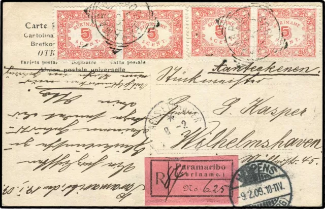 Surinam, 1909, 64 A, Brief