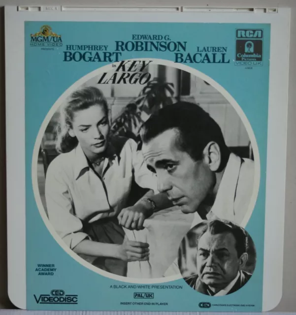 CED Videodisc - Key Largo - Humphrey Bogart Lauren Bacall