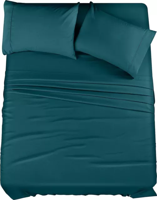 Sabanas Juego De Ropa Para Cama King Talla 4 Piezas Verde Fundas Almohadas